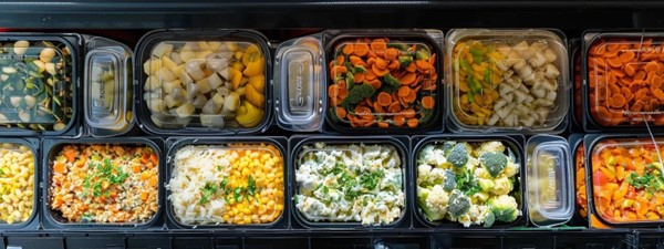 Pre-made veggies in to-go containers